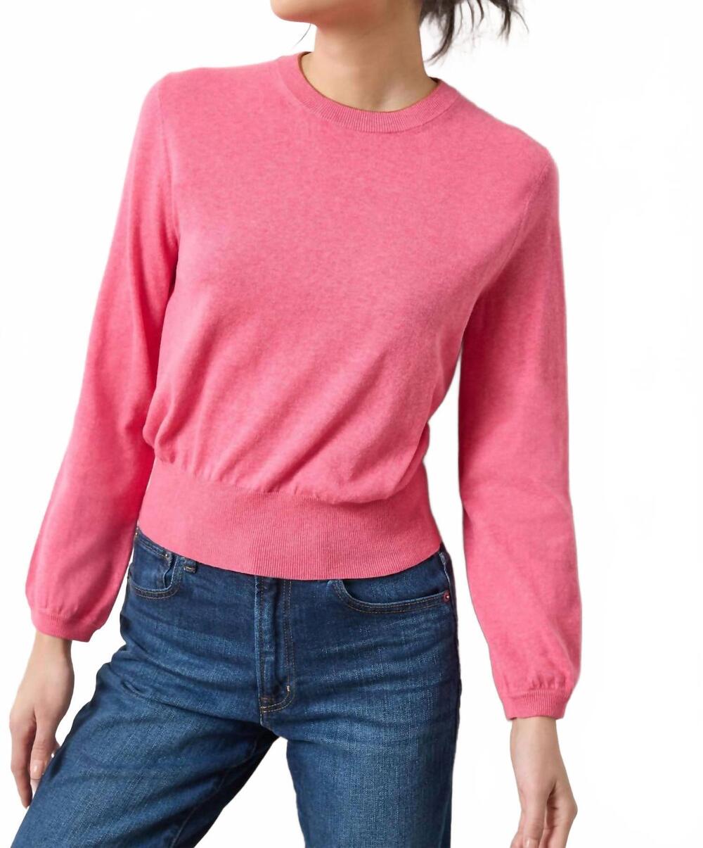 NEW LILLA P women's pleated sleeve sweater in calypso
